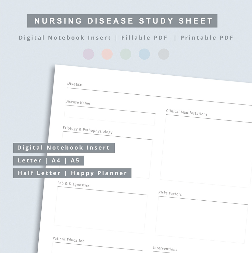 Nursing Disease Study Sheet The Easy Template