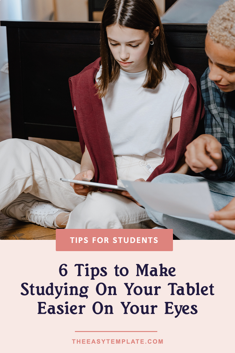 Studying on a Tablet? Here's How to Keep Your Eyes Happy and Healthy" If you're using your tablet for long hours, your eyes may feel the strain. Follow these six tips to help you make the most out of your studying experience without harming your vision.