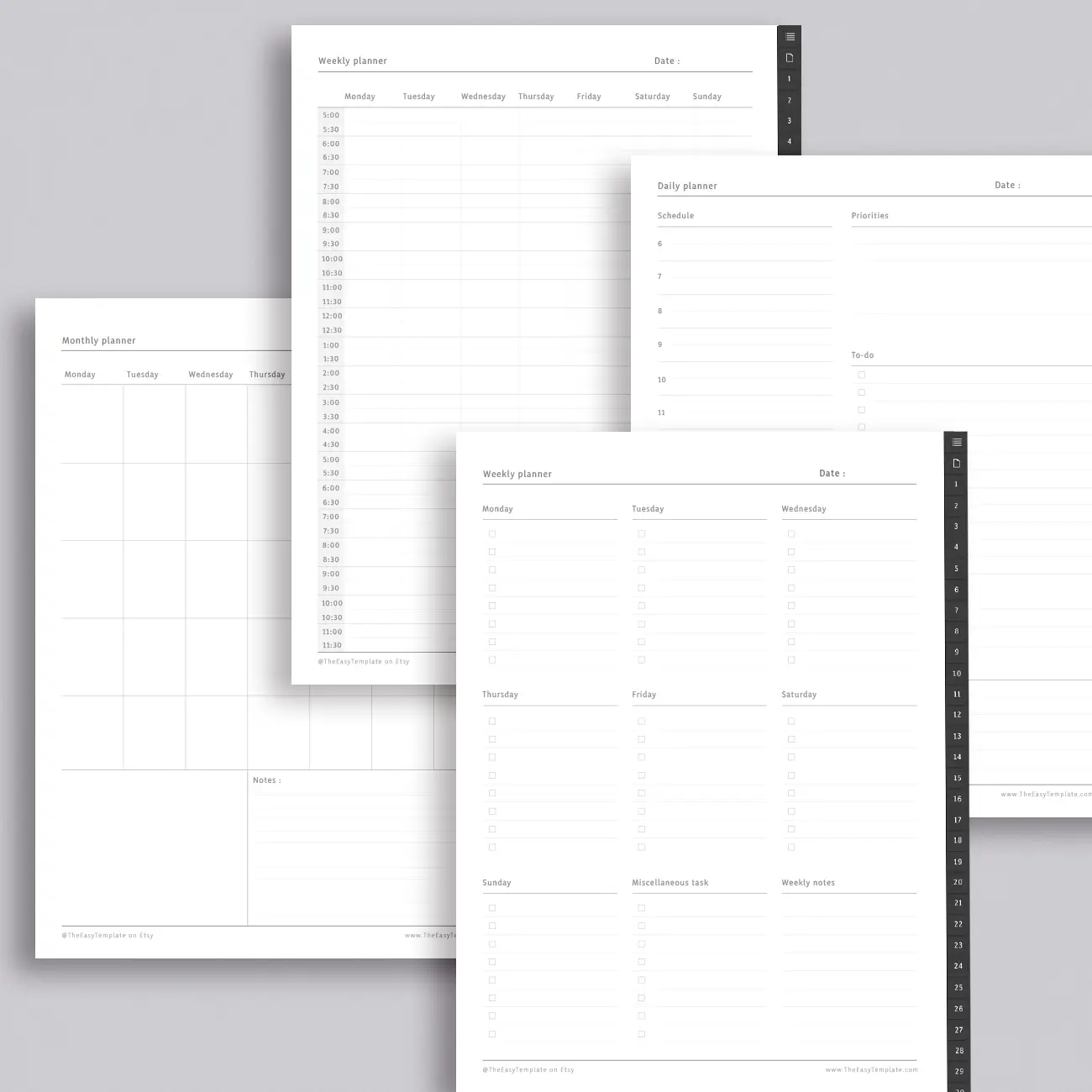 Unleash the potential of our Digital Notebook, a Type A personality's dream tool. With 31 hyperlinked tabs and 195 iPad note-taking paper templates, it's a versatile choice. Begin your productivity journey today with dedicated planner templates for daily, weekly, and monthly planning.