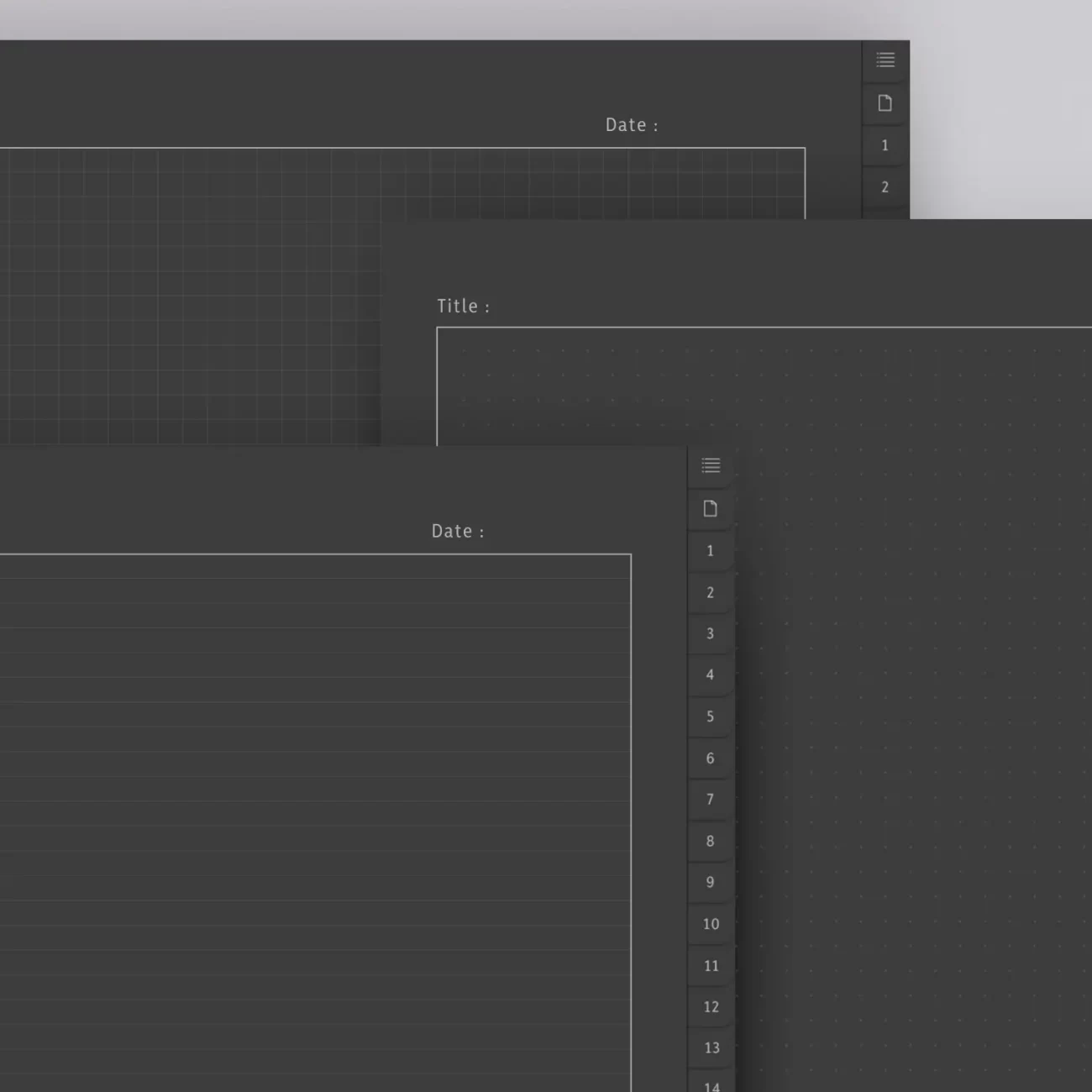 Experience digital organization tailored for Type A personalities in our Digital Notebook. With 31 hyperlinked tabs and 195 note-taking paper templates for iPad, it's a must-have tool. Customize your note paper style with various layouts, spacings, and designs.