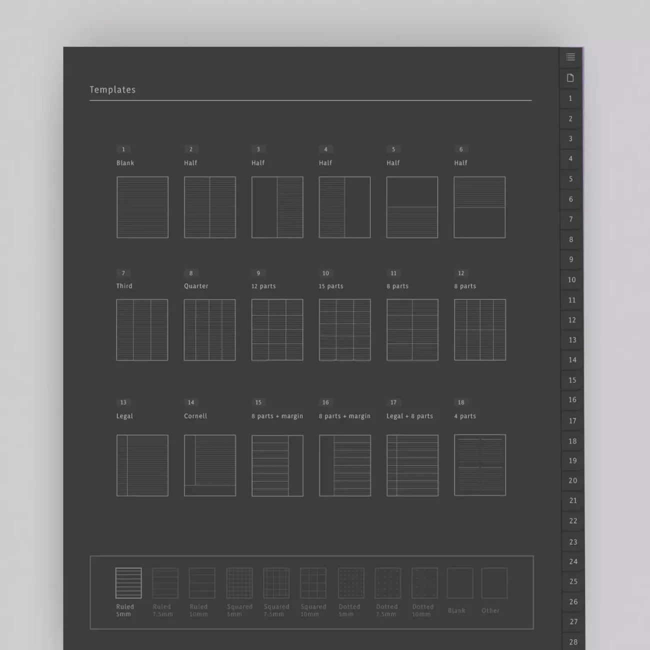 Experience unparalleled digital organization with our Digital Notebook, perfect for Type A personalities. It boasts 31 hyperlinked tabs and a remarkable collection of 195 iPad note-taking paper templates. Tailor your notes with ease using our 195 paper templates.
