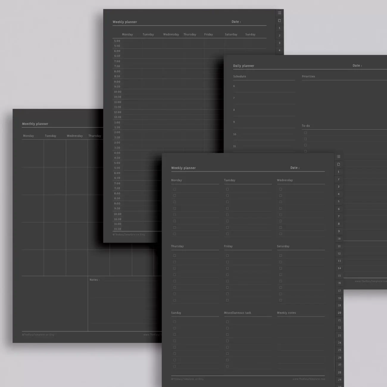 Optimize your digital note-taking game with our Digital Notebook, designed to cater to Type A personalities. With 31 hyperlinked tabs and 195 iPad note-taking paper templates, it's a comprehensive solution. Take control of your life with dedicated planner templates for daily, weekly, and monthly planning.
