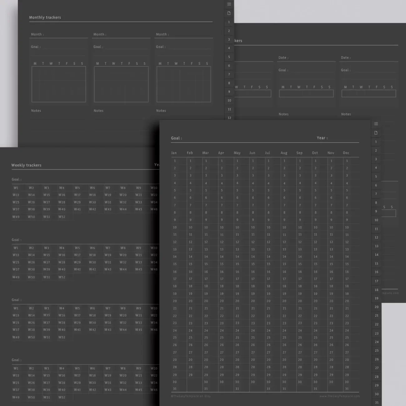 Optimize your digital note-taking experience with our Digital Notebook, designed for Type A personalities. Featuring 31 hyperlinked tabs and 195 iPad note-taking paper templates, it's a comprehensive tool. Stay goal-focused and maintain equilibrium with specialized trackers for reading, writing, exercising, and beyond.