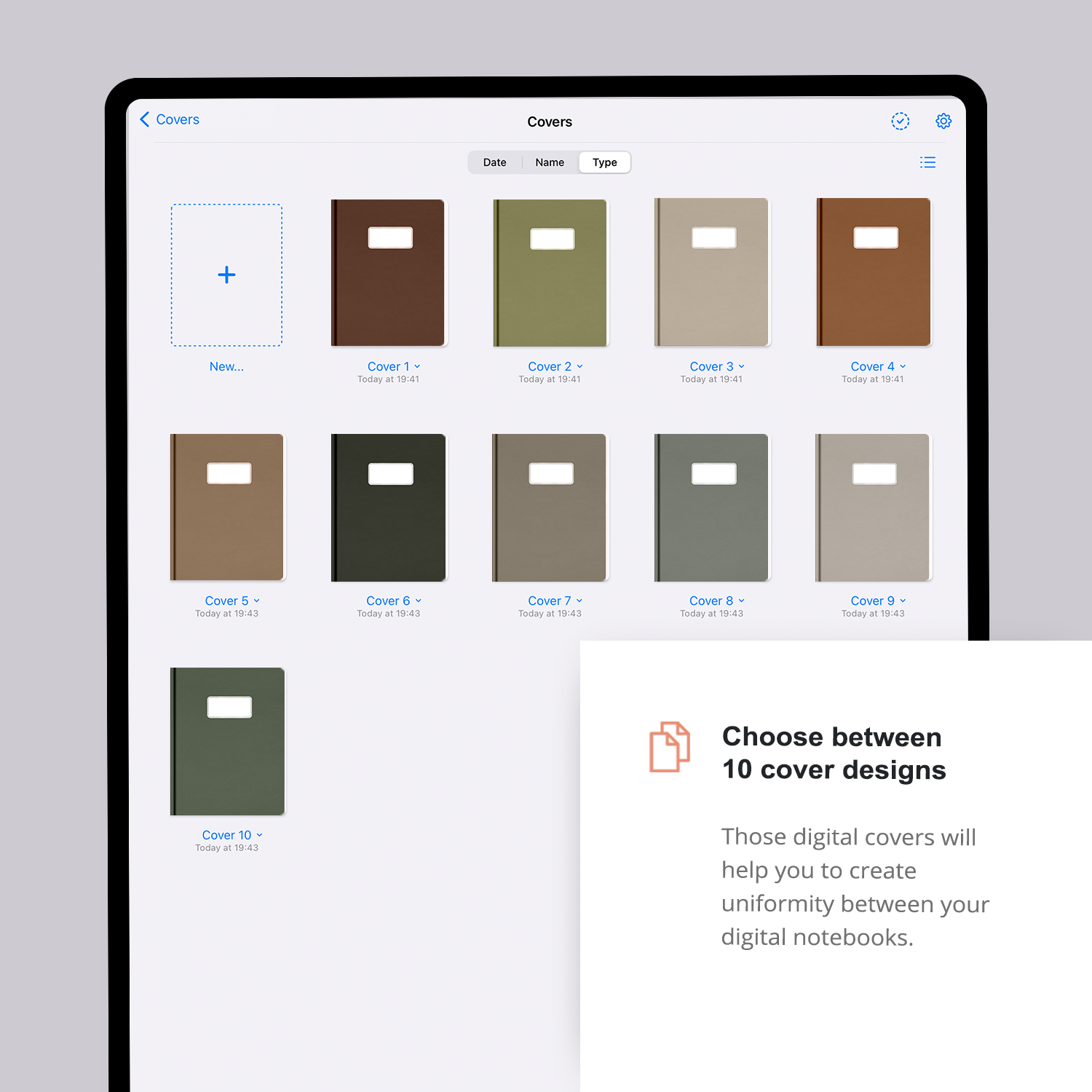 Neutral Digital Planner Cover Neutral Color Digital Planner Cover for Student Digital Note Journals on GoodNotes or Notability