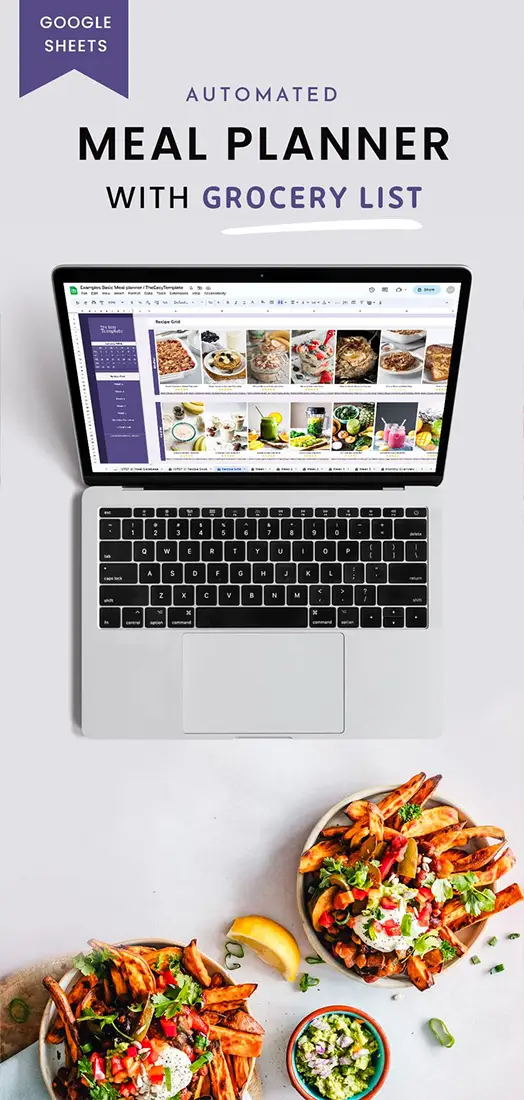 An image of our Meal Planner Template, a comprehensive tool for effortless meal planning. This template streamlines meal organization, generates convenient grocery lists, and monitors your nutrition goals. Experience stress-free meal planning and take charge of your dietary choices today.