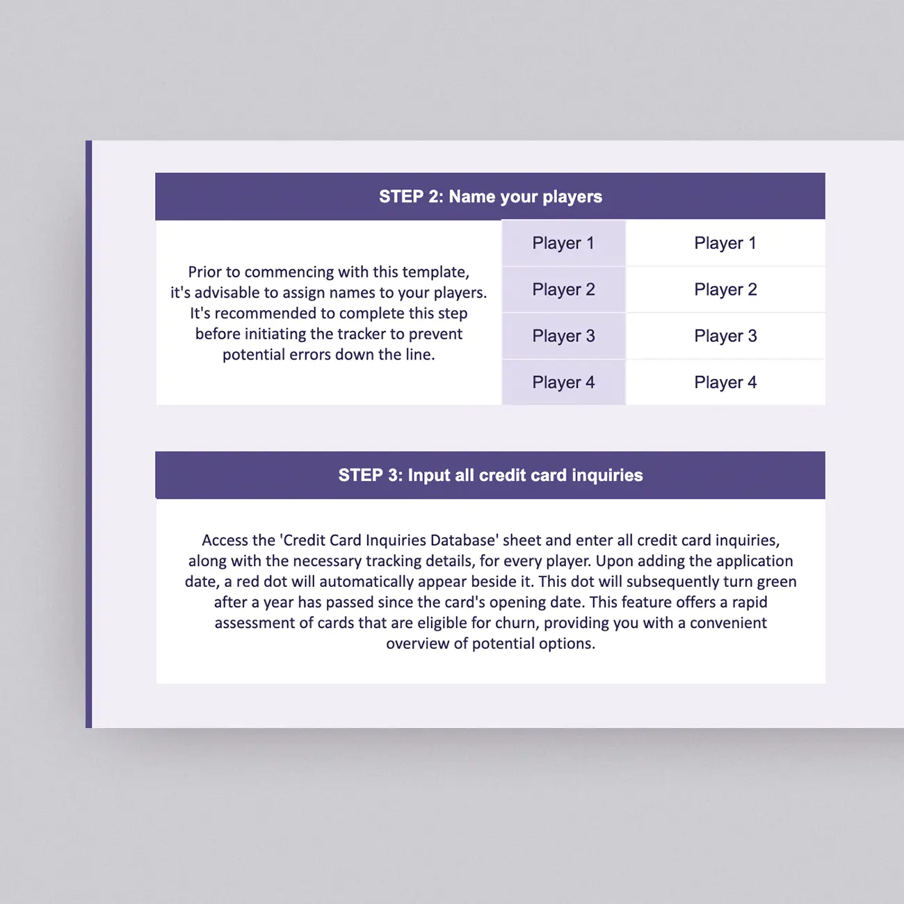 Ready to take your travel hacking to new heights? Our Google Sheets credit card churning template is your co-pilot to 10x travel rewards. Keep an eye on credit card applications, credit limits, and annual fees. Personalize the template for up to 4 players, and make your travel hacking journey uniquely yours!